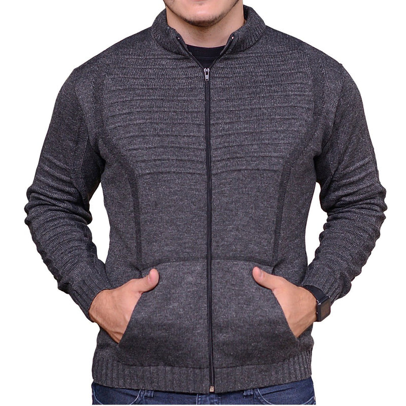 Jaqueta Casaco De Inverno Frio Masculino Com Bolso e Ziper Tricot