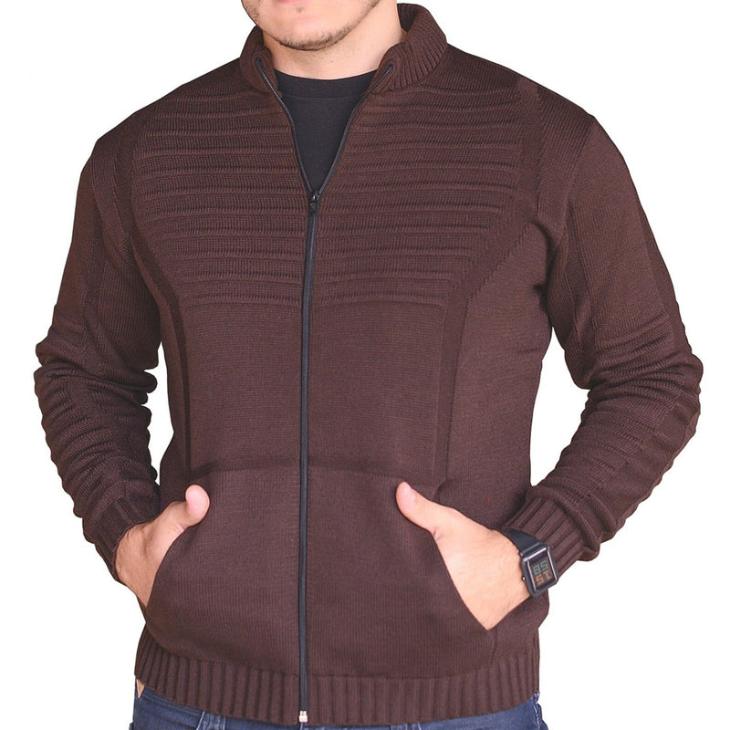 Jaqueta Casaco De Inverno Frio Masculino Com Bolso e Ziper Tricot