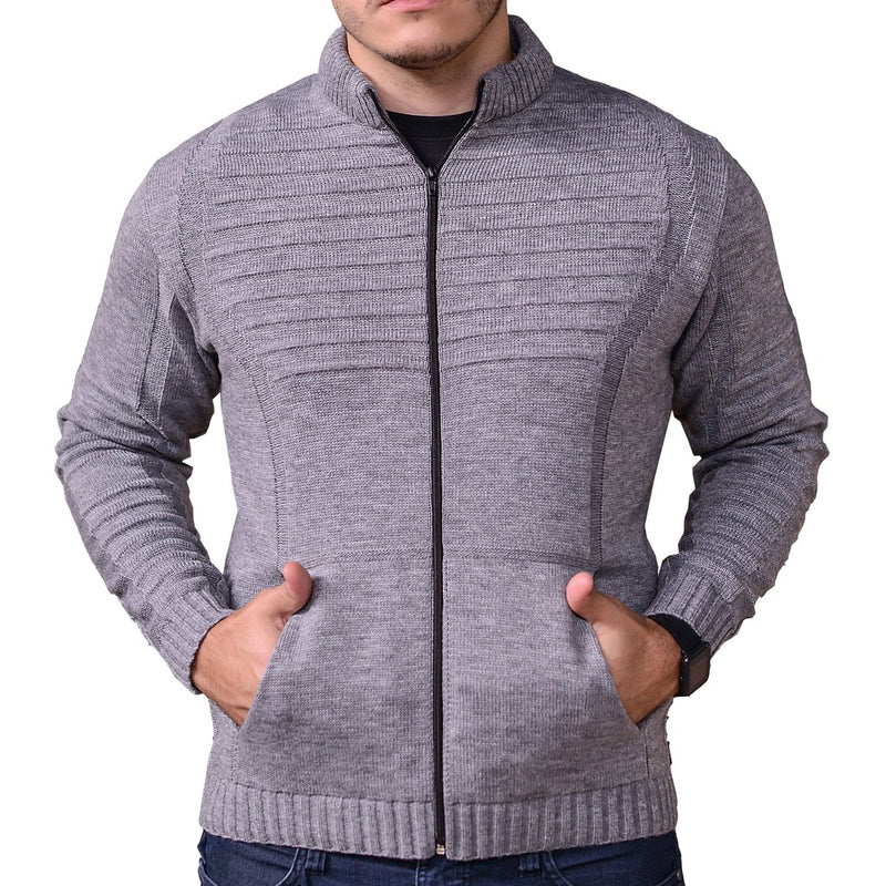 Jaqueta Casaco De Inverno Frio Masculino Com Bolso e Ziper Tricot
