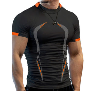 Homens Respirável Secagem Rápida Manga Curta Camisa de Compressão Ginásio de Fitness t-shirt Super Hero Esporte Correndo T-shirt Fitness Training Novo